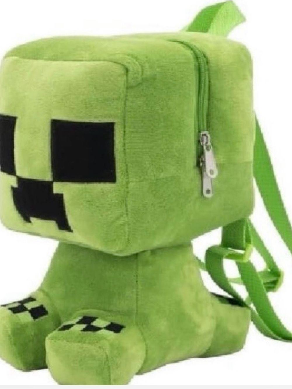 Minecraft Creeper 13" Plush Backpack wi-zipper  plush backpack NWT